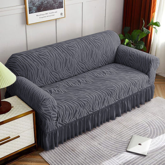 Zebra Sofa Cover - Grey