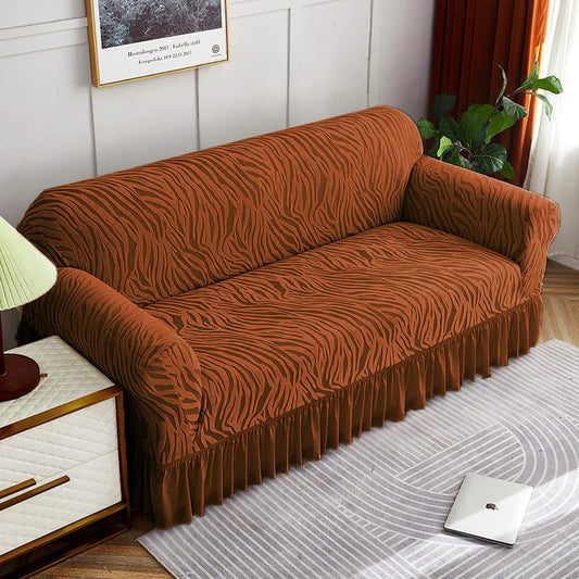 Zebra Sofa Cover - Copper Brown