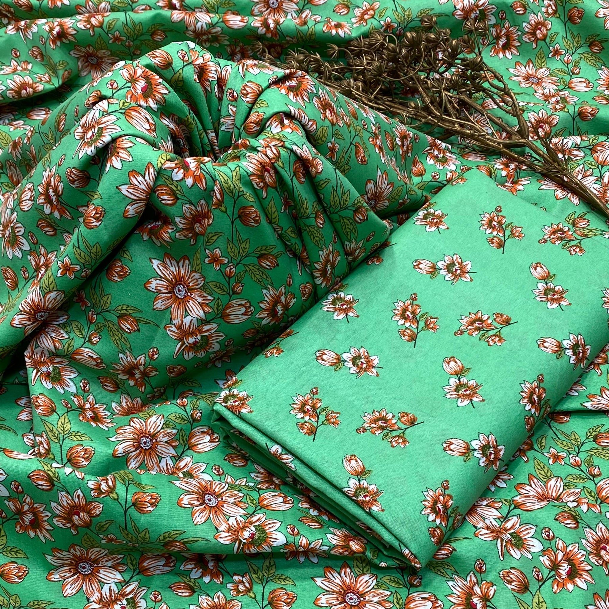 2pc American Cotton Unsititched suit -162