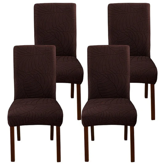 New Soft Velvet Wave Design Fitted Dinning Chair Covers