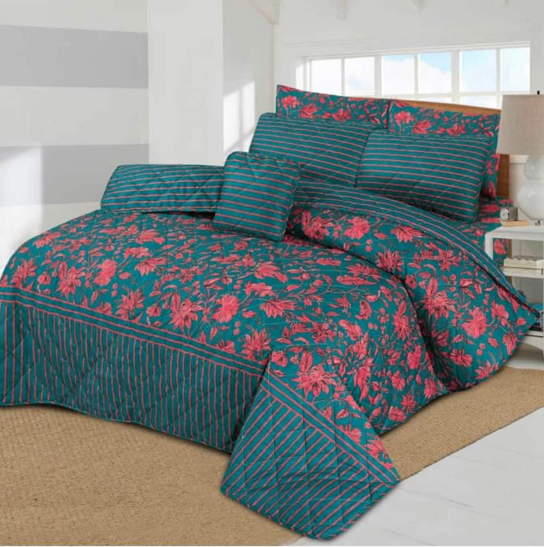 7 Pcs Quilted Comforter Set 1001