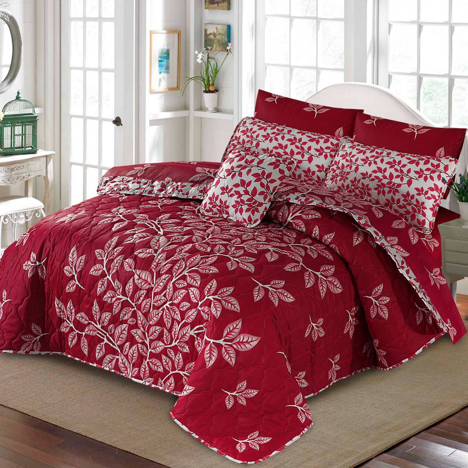 7 Pcs Quilted Comforter Set 1002