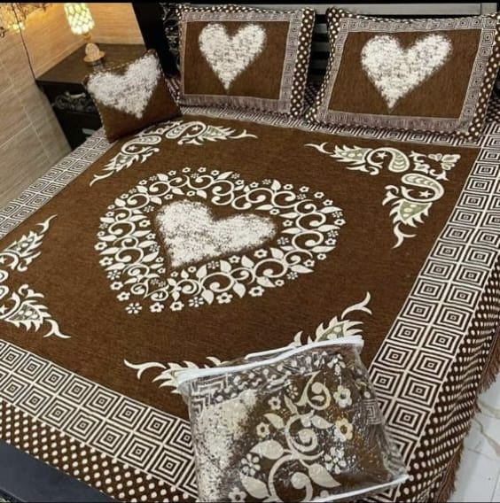 Velvet Jacquard 4 Piece Bedsheet D-5
