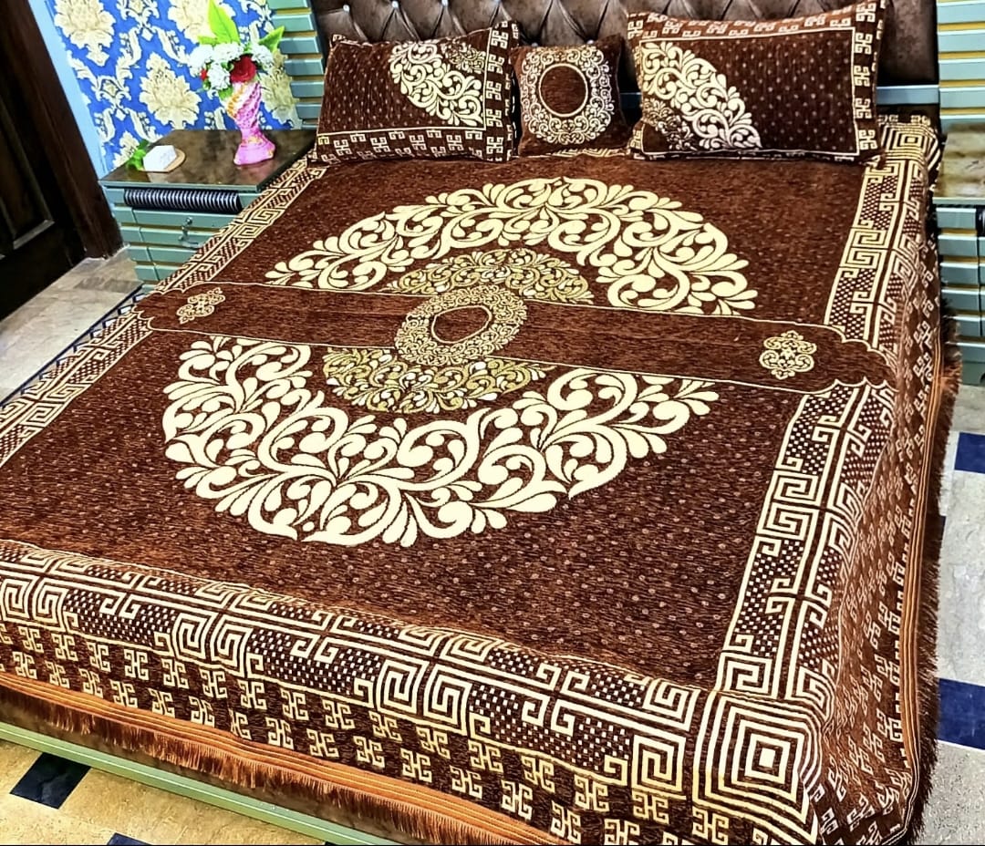 Velvet Jacquard 4 Piece Bedsheet D-2