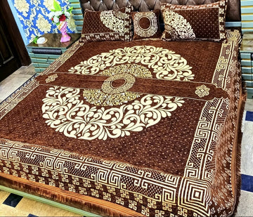 Velvet Jacquard 4 Piece Bedsheet D-2