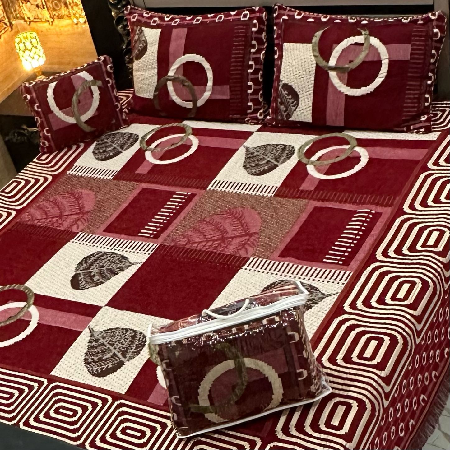 Velvet Jacquard 4 Piece Bedsheet D-6