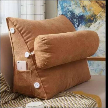 Velvet Triangular Cushions With Ball Fiber Filling (2 Pieces) - Dark Beige