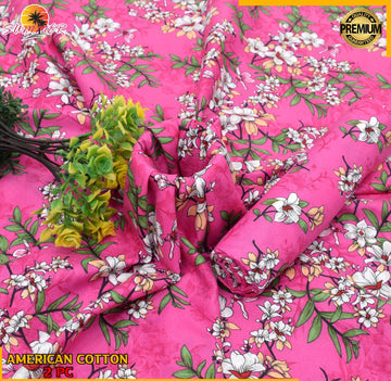 2pc American Cotton Unsititched suit -210