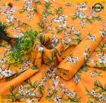 2pc American Cotton Unsititched suit -205
