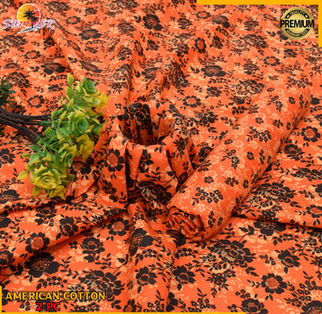 2pc American Cotton Unsititched suit -203