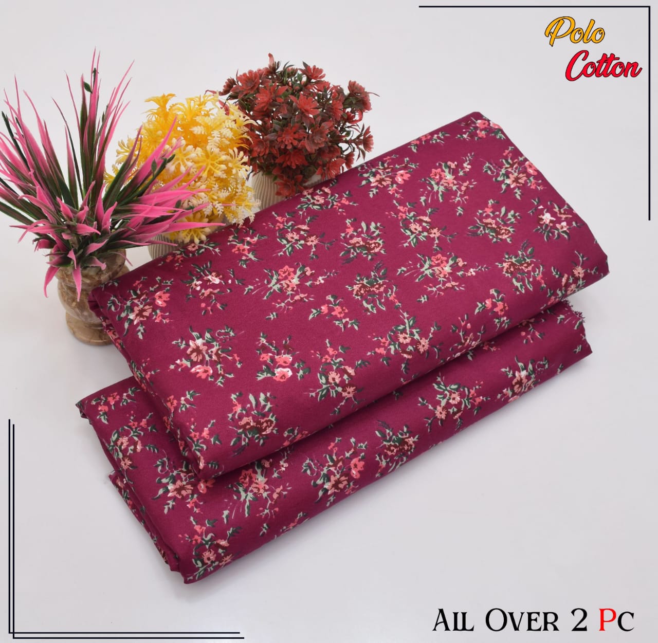 2pc Polo Cotton Unsititched suit -254