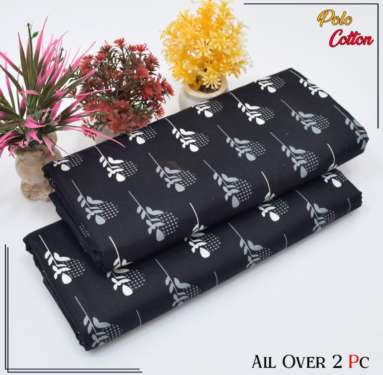 2pc Polo Cotton Unsititched suit -305