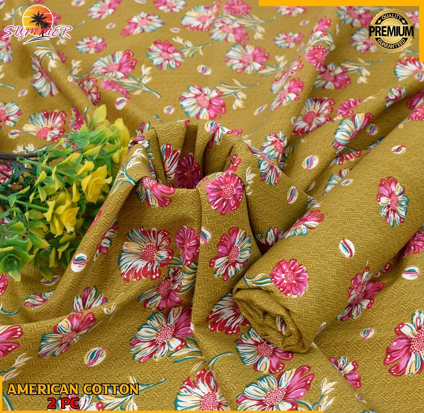 2pc Polo Cotton Unsititched suit -303