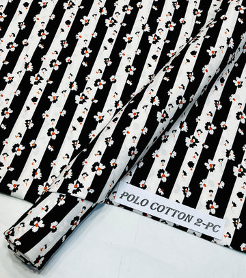 2pc Polo Cotton Unsititched suit -377