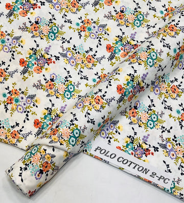 2pc Polo Cotton Unsititched suit -372