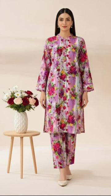 2pc Polo Cotton Unsititched suit -438