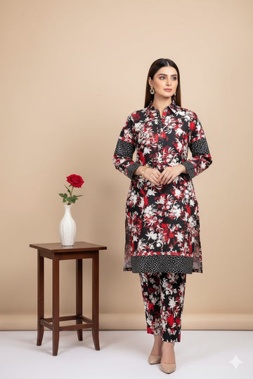 2pc Polo Cotton Unsititched suit -410