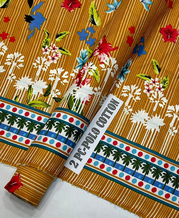 2pc Polo Cotton Unsititched suit -497